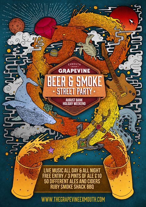 ExmouthEvents's tweet photo. This bank holiday weekend make your way down to @TheGrapevineExm  for the Beer &amp; Smoke street party. #ExmouthEvents https://t.co/v2gavKSBFE