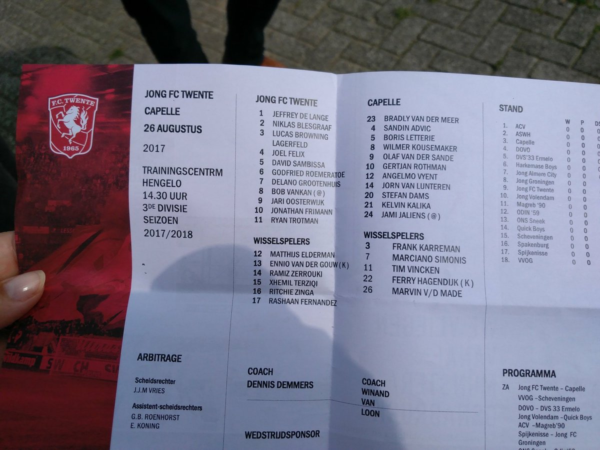 TwenteInsite's tweet photo. De opstellingen van vanmiddag. #COTE #fctwente #twecap https://t.co/jQgsswUZBh