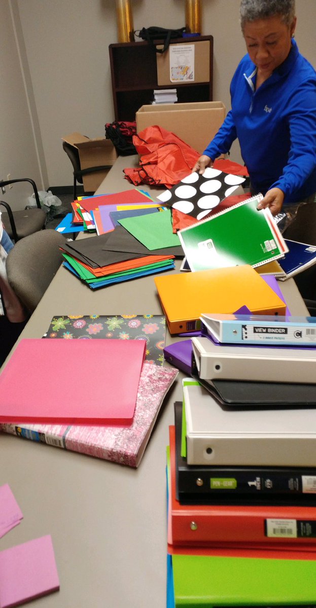 averyk_k's tweet photo. Back to School Bookbag stuffing session. Supporting 200 Students. #comtomichigan #ComtoNational https://t.co/vJ3d6FBGuc