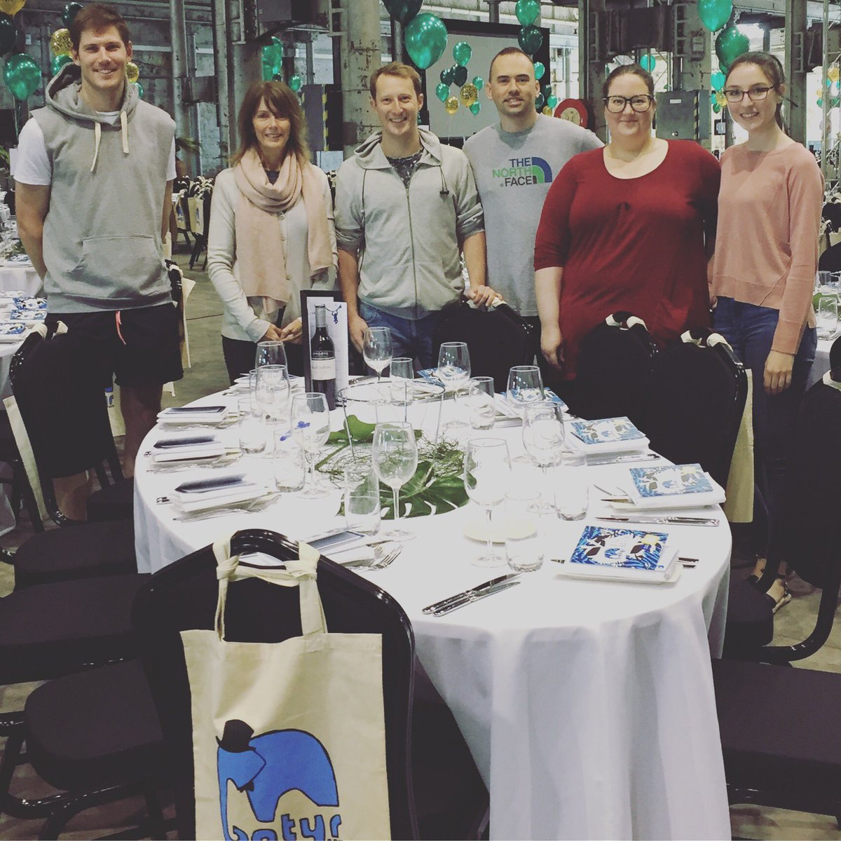 APPCorp's tweet photo. #APPers Dan, Lynne, Phillip, Tom, Hannah and Lauren helping setup for tonight's @batyrAus Blue Tie Ball https://t.co/nyZxtJPhD1