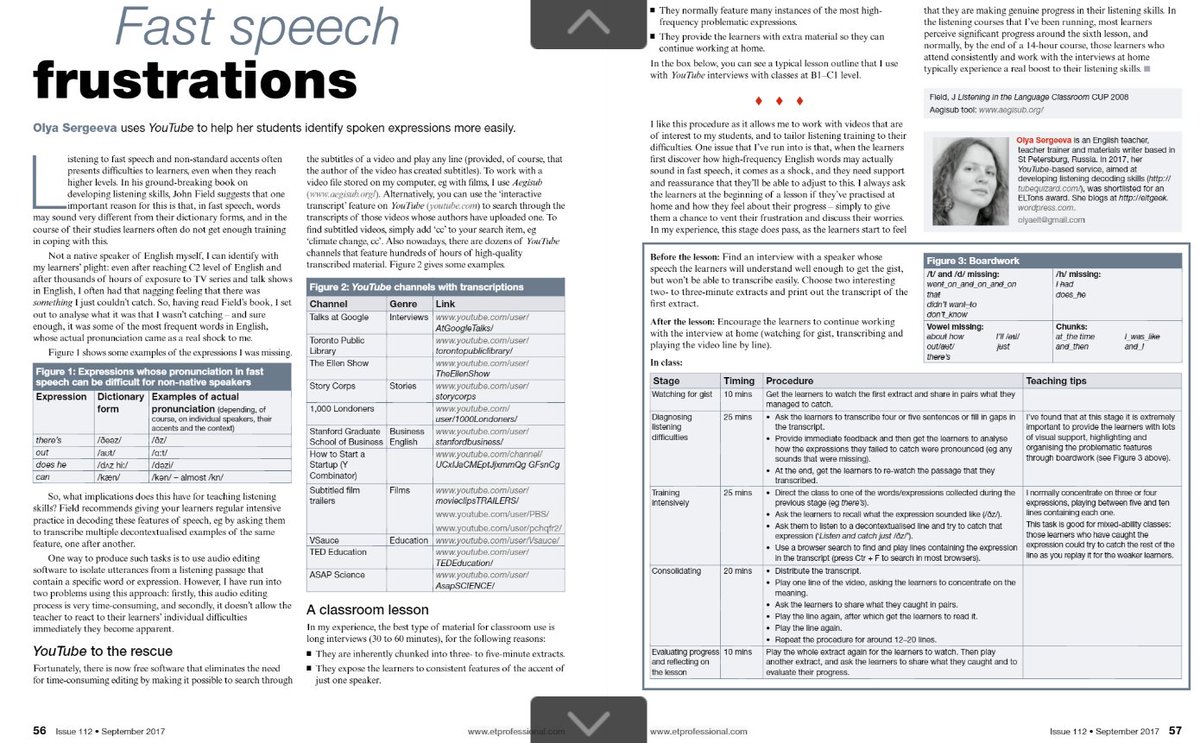 olyaelt's tweet photo. Really excited to see my article on teaching authentic listening published in ET professional! https://t.co/jlIrH0BeD6