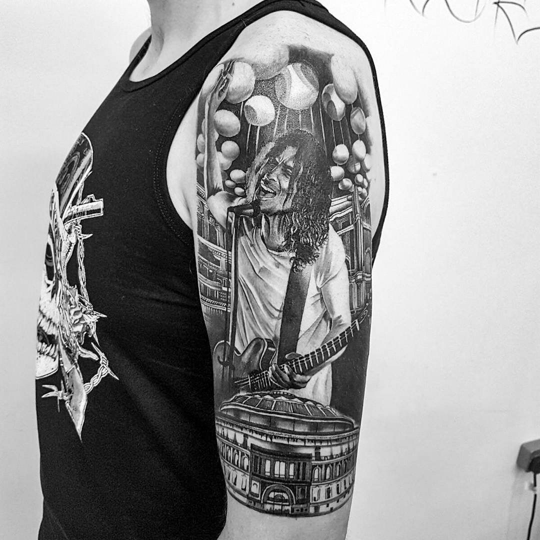 L_A_Cooke's tweet photo. Hello @BrewDogShored. I didn't have time to come back &amp; show you, but as promised the finished tattoo of @chriscornell &amp; @RoyalAlbertHall https://t.co/BBKYArkzXB