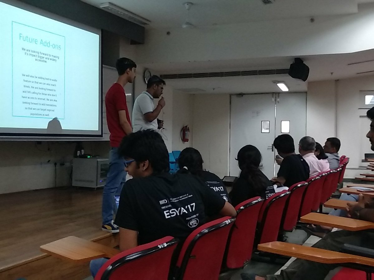 HackIIITD17's tweet photo. Team #11 pitching their idea to the judges.  All the best :) https://t.co/iZK2vXQZeZ