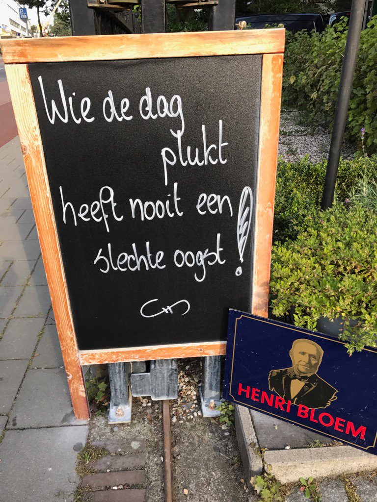 #spreuk: Wie de dag plukt, heeft nooit een slechte oogst! #tegeltjeswijsheid henribloem.nl