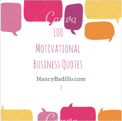 NancyBadillo13's tweet photo. Top 100 #motivational #business #quotes! https://t.co/eOgyf7Begl #entrepreneur #blogger #blogging https://t.co/xud68aw4hh