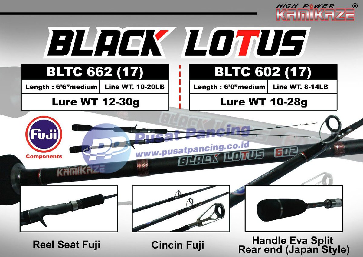 pusatpancingid's tweet photo. Rod Black Lotus #Rod #Joran #Casting #Kamikaze #BlackLotus #TokoOnline #TokoPancing #PusatPancing #KAMIINDONESIA https://t.co/jOVlG1r8Bl https://t.co/DcGf5iGzpd