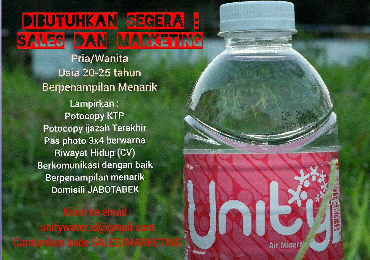 unitywater_id's tweet image. #lowongankerja #JobVacancy #lokerjakarta #Loker