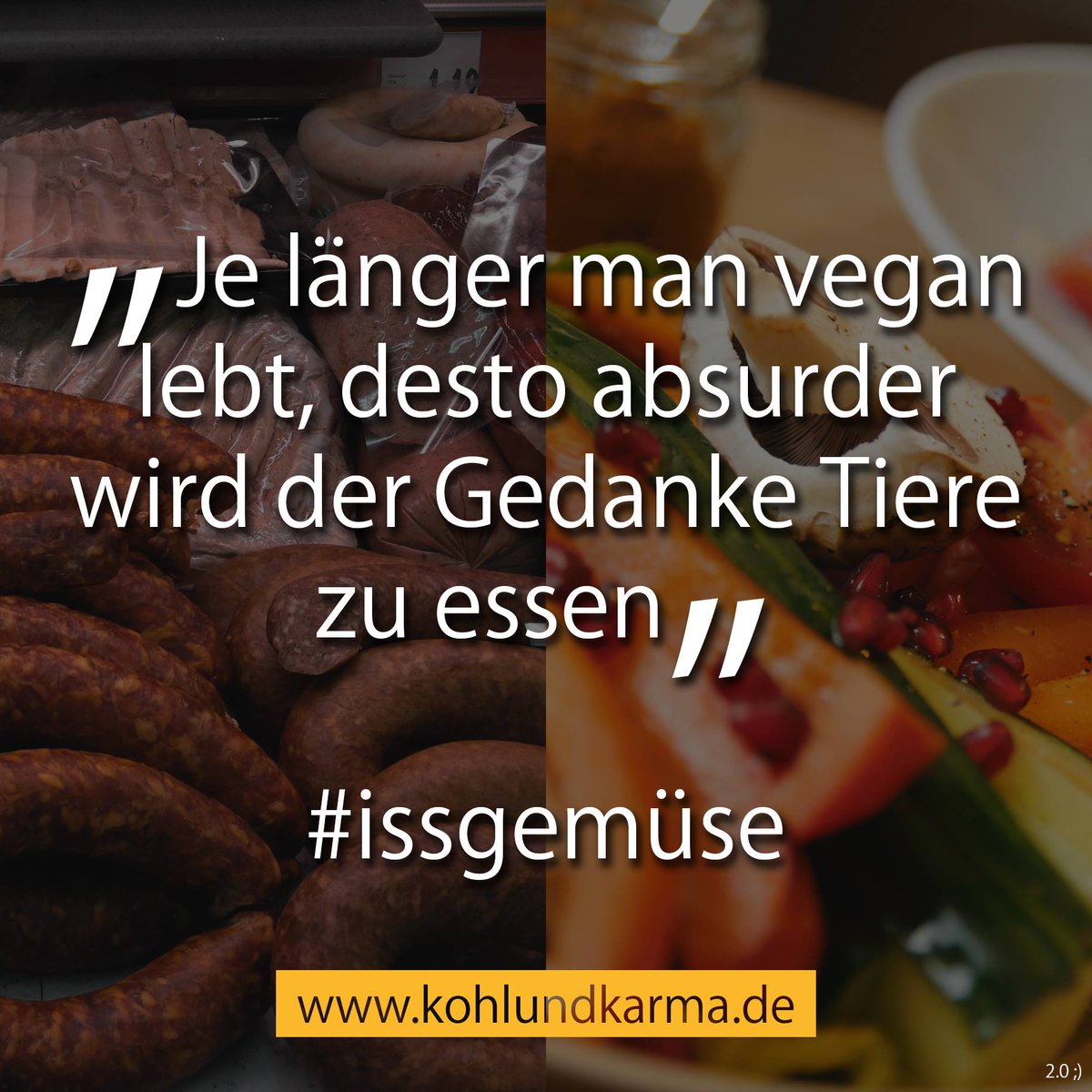 kohlundkarma's tweet photo. "Je länger man vegan lebt, desto absurder wird der Gedanke Tiere zu essen"
#issgemüse #govegan #whatveganseat #veganwerdenwaslosdigga https://t.co/8OOoG8qYiA