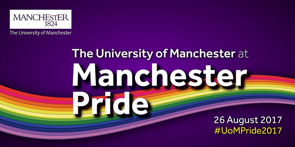 UoMVolunteering's tweet photo. Good luck to everyone participating in Manchester Pride today! Be sure to keep an eye out for our team #UoMPride2017 https://t.co/8DYSv5OM8L