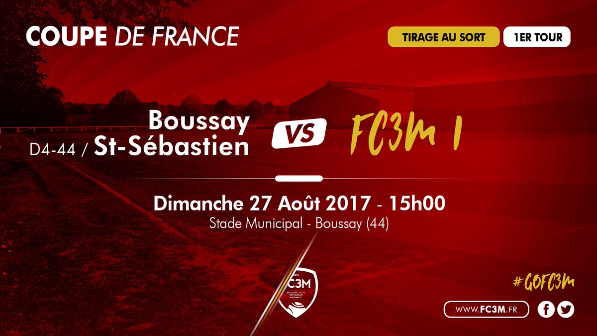 FC3M_football's tweet photo. 🏆 #FC3M1 débute demain sa campagne de @coupedefrance contre Boussay-St Sébastien. Un seul objectif : la qualification ! #GoFC3M https://t.co/aQnMUEgwJs