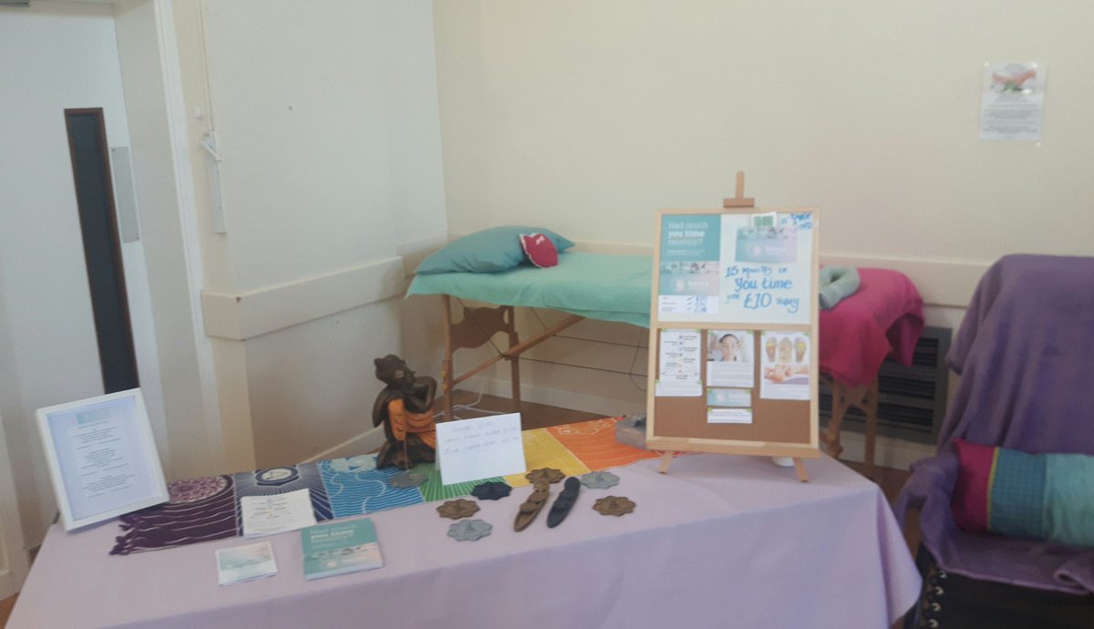 KarmaWellbeing's tweet photo. All set up ready to create Wellbeing wonderfulness at Body Mind and Spirit Fair at Perton Civic Centre. Come on over and say hello! https://t.co/WmmPoEvw0L