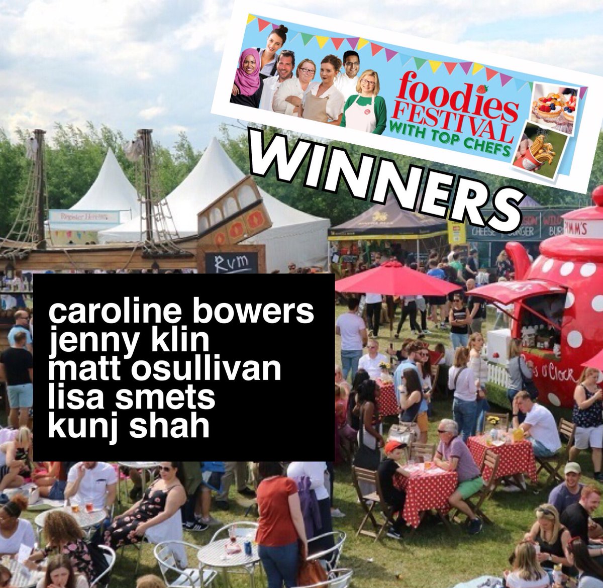 TomBoston's tweet photo. Thanks to everybody that entered our @foodiesfestival comp. Here are the winners! ππ₯ππ» Enjoy the festival! #FoodiesFestival #TheProperStuff https://t.co/yS4NRPiGK8