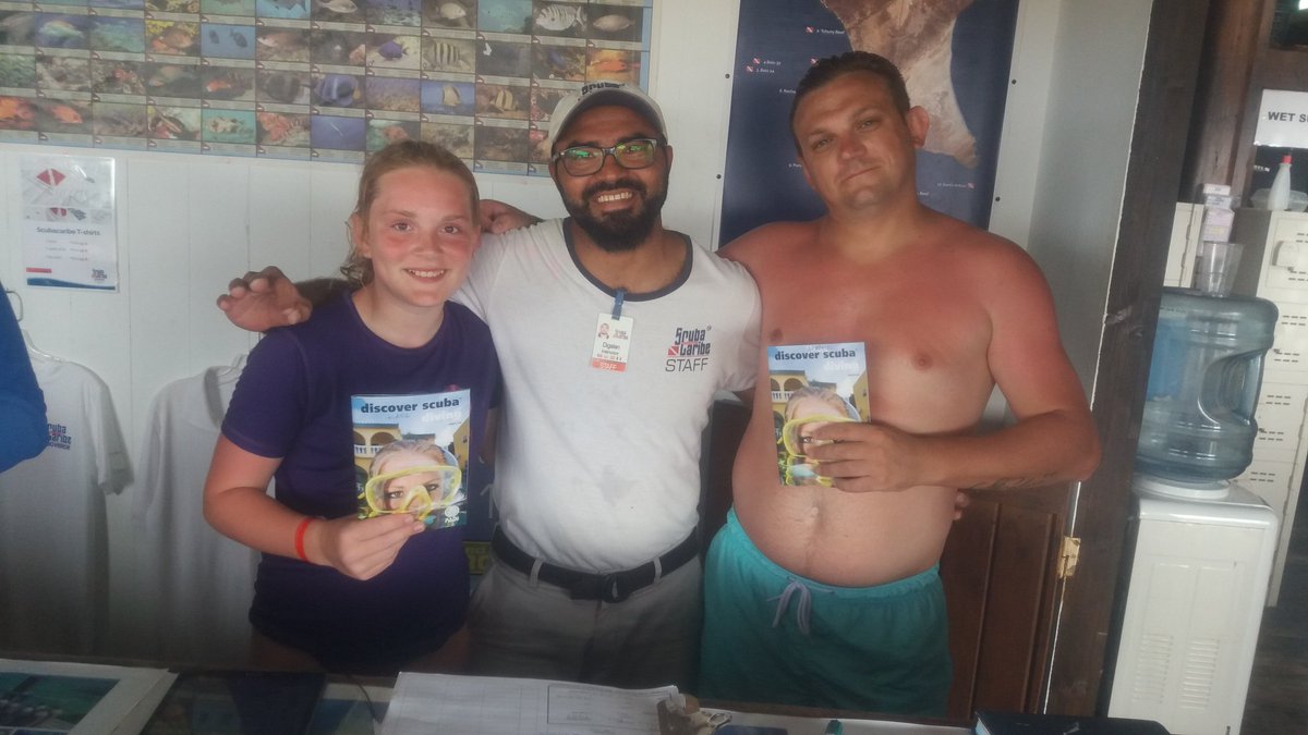 DigalanDiver's tweet photo. Here Katie from England, she started first with  #DisciverScubaDiving and then continue with @PADI #JrOpenWaterDiveCourse. @ScubaCaribe Sal https://t.co/mw7QSFVxS5