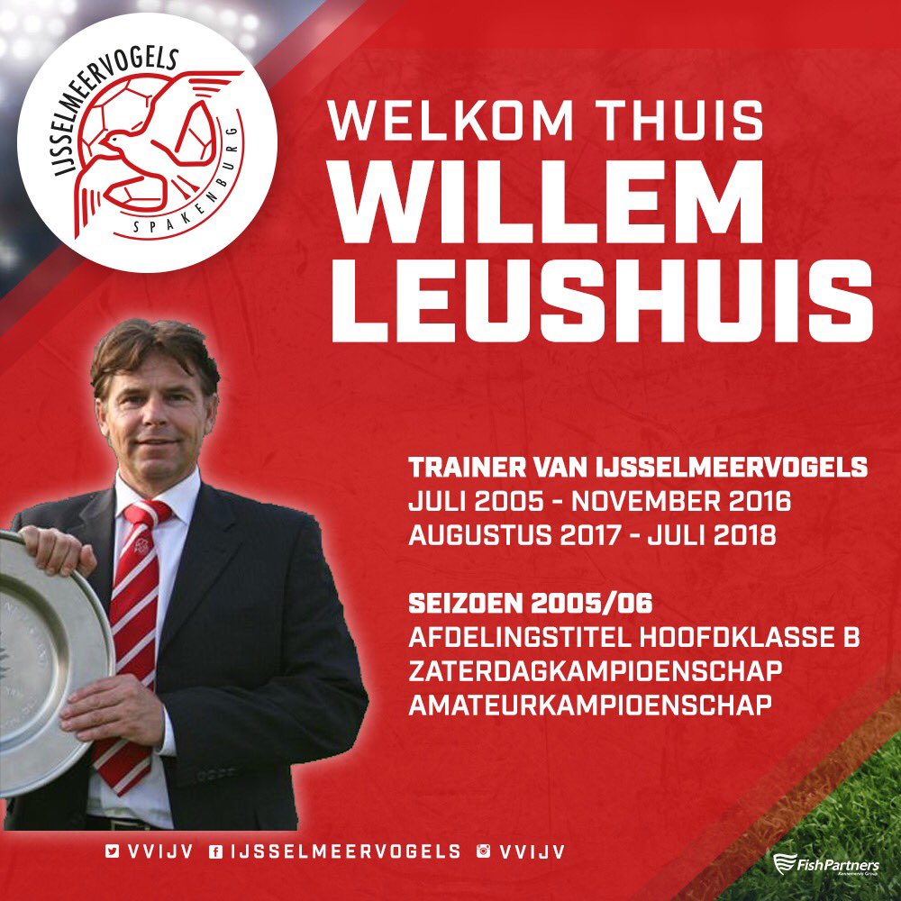 VVIJV's tweet photo. HET EERSTE 📝 | IJsselmeervogels stelt Willem Leushuis aan als trainer https://t.co/1wLdexaZKn #welkomterugwillem https://t.co/6Uau4epJ7j