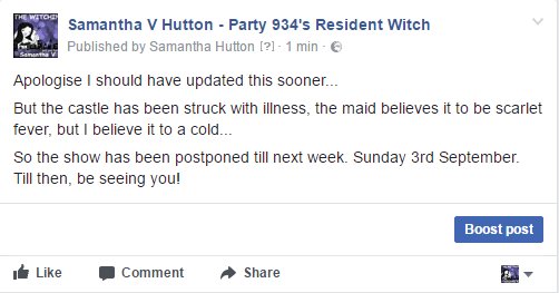SamanthaVHutton's tweet photo. Please read update! #sickWitch #Illstaff #WitchyBlues #FoggyMind #ComedyShow #Usingherbalism #ThymeTea #BasilTea #AllTeaRemodies https://t.co/FetEvdzu8o
