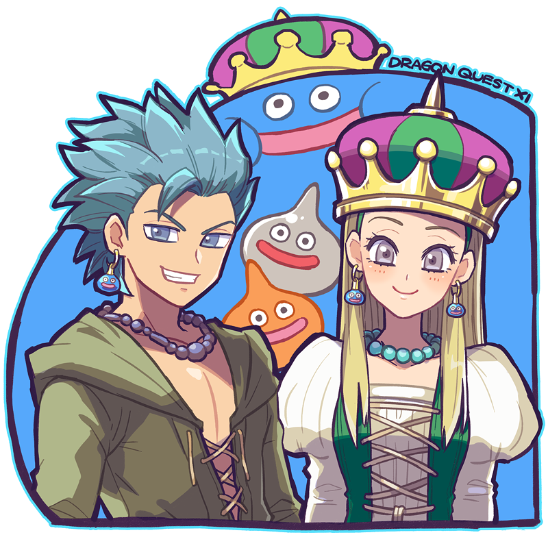 Dq11 カミュとセーニャ スライムピアス似合いそうだしスライムのかんむりは被り まりぞう のイラスト