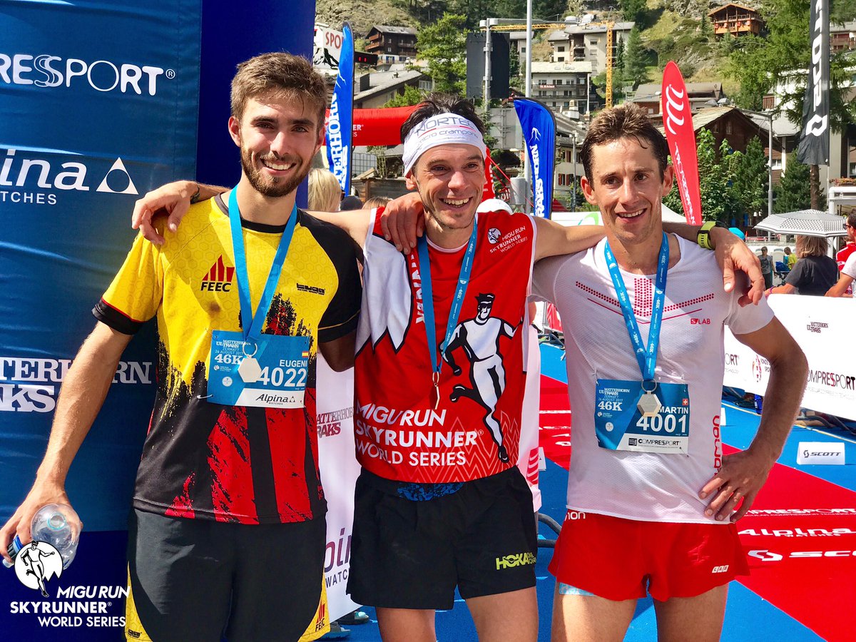 Skyrunning_com's tweet photo. Top-3 men at #UltraKS2017 #SWS2017:

1 - Marco De Gasperi (4h42'31")
2 - Eugeni Gil (4h45'15")
3 - Martin Anthamatten (4h48'59") https://t.co/urOoodkp7k