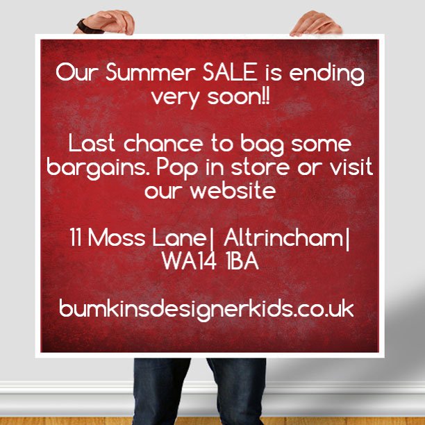 BumkinsDesigner's tweet photo. Last few days in store! 70%OFF #katemack
#adee #lechic #elsy
50% OFF #mayoral #EMC #agatharuiz
#mitchandson
#Altrincham #hale #wilmslow https://t.co/3DqiiWAVFK
