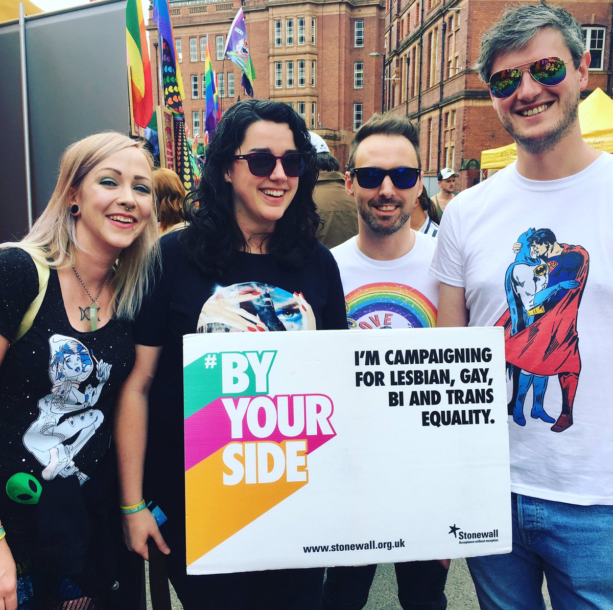 leejambo's tweet photo. #byyourside #stonewall #ManchesterPride @GerardBMc @giantmary @yoyomiso https://t.co/AwbJ7Y2nfa