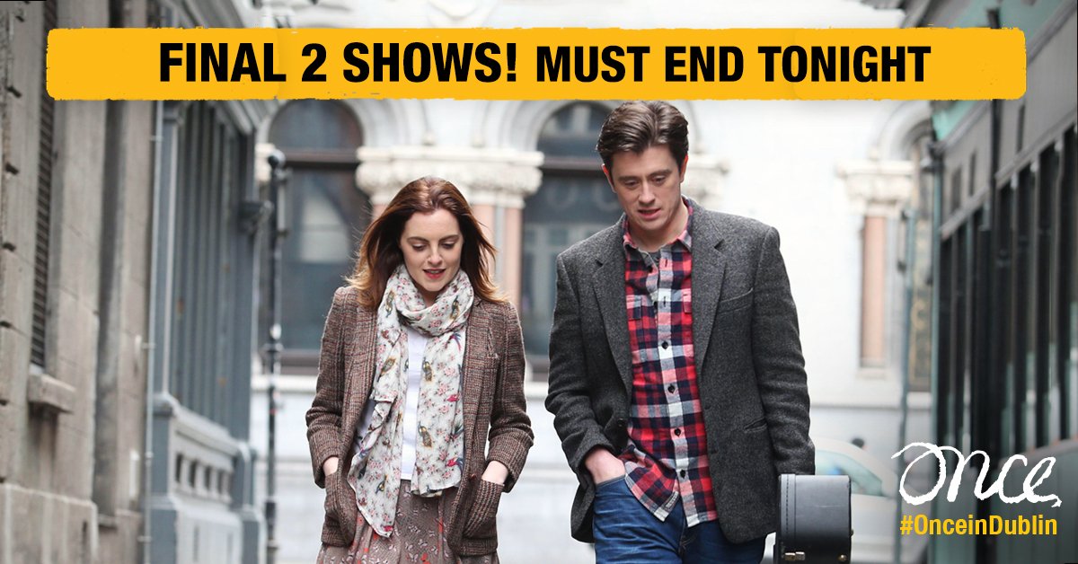 OnceMusicalDub's tweet image. It's the #finalday and it's a #twoshowday! Get down to the @olympiatheatre and help give #OnceinDublin a big send-off. Shows at 3pm and 8pm.