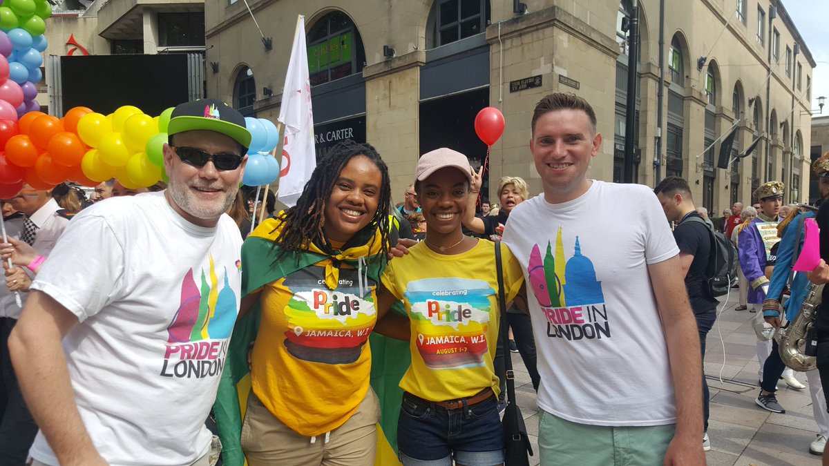 EqualityJa's tweet photo. #PrideJa2017 meets #LondonPride at #PrideCymru (Wales Pride) π https://t.co/c3l2azR7QZ