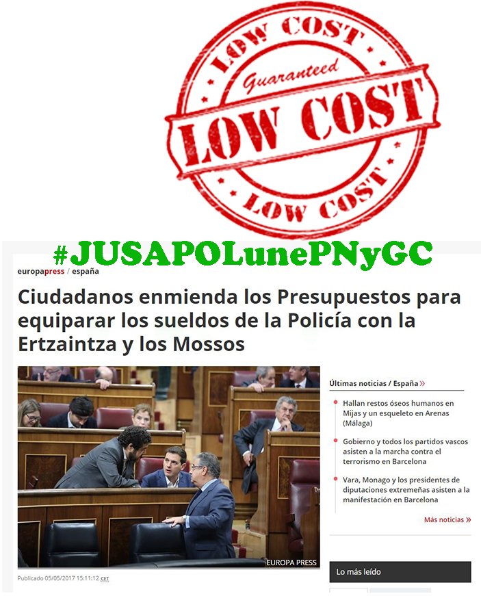 jusapol's tweet photo. #JUSAPOLunePNyGC No queremos ser la POLICIA LOW COST.Vosotros podéis hacerlo posible @EdurneUriarte @silviataules  @v_arribas https://t.co/SzfKy06tiO