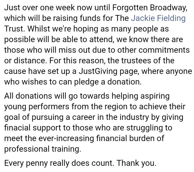 JamieBrownNE's tweet photo. A worthy cause. A fitting legacy. Spread the word! #JackieFieldingTrust 
https://t.co/Gai1yMGlEI https://t.co/QKQhboJCwD