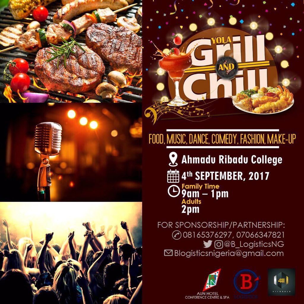 aun_sga's tweet photo. Thinking of places to go to this sallah? Don't run out of options, @B_LogisticsNG gat you. Itz Yola Grill and Chill !! You have to be there! https://t.co/HWJC6wA8ii