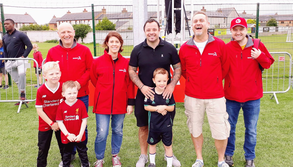 Actavo_HQ's tweet photo. Big thanks to #irishlegend  @AndyReidXI for joining us today at #ActavoCup @CherryOrchardFC #bringingitallbackhome https://t.co/XyTo9eI8bP https://t.co/nu1m9aLh47