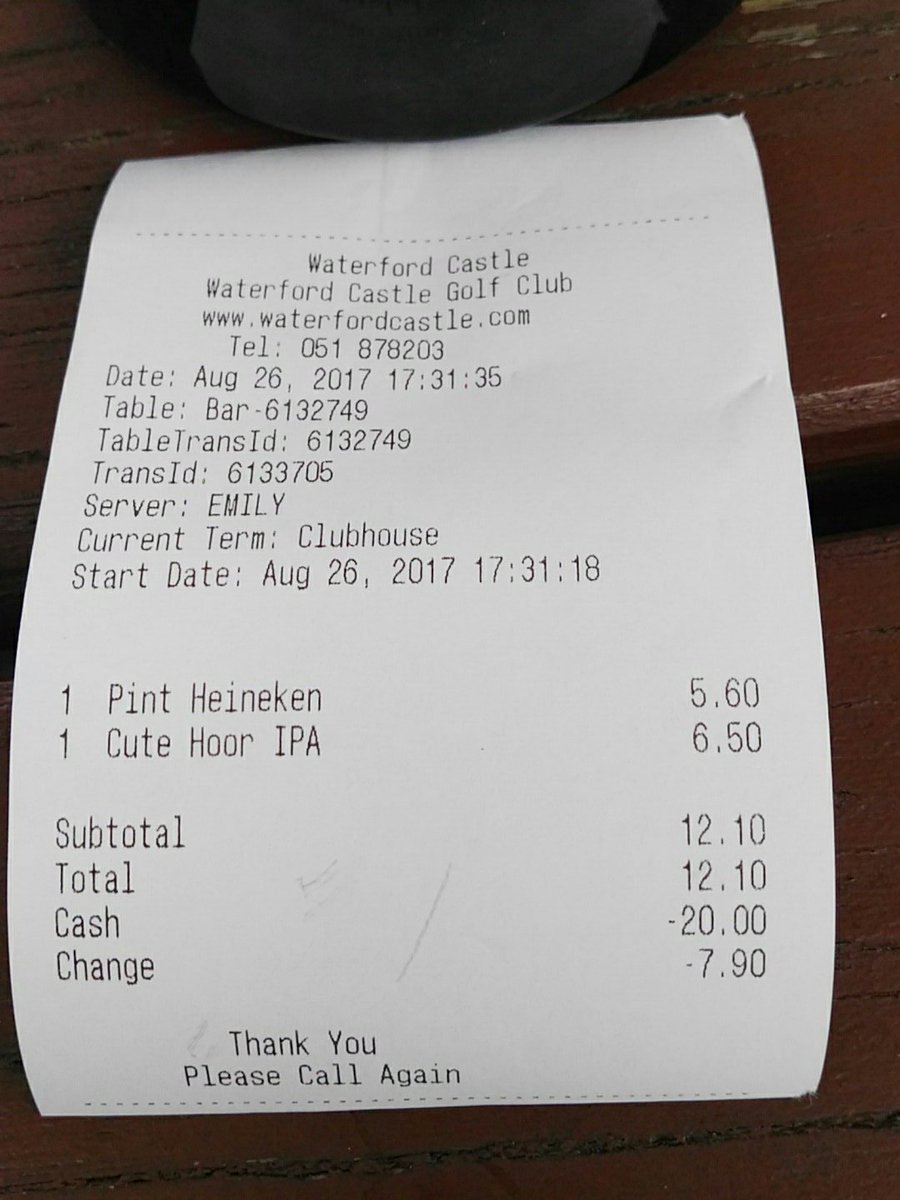 Pat_Jones's tweet photo. @WC_GolfClub unreal prices for drink https://t.co/AsXAoW7E0Z