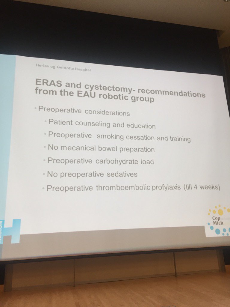 MikkelFode's tweet photo. Crucial advice for optimizing outcomes of robotic #bladdercancer surgery by Gitte Lam #CopMich17 @HerlevGentofte https://t.co/9Ltkmo0hHu