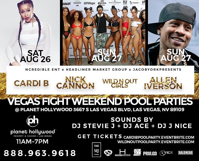 Dahaps's tweet image. VEGAS FIGHT WKND POOL PARTIES! Cardi B &amp;amp; More!
@lasvegas @FightWeekend2017 at Planet Hollywood Resort &amp;amp;Casino 11-7pm
cardibpoolparty.eventbrite.com/?aff=dahaps