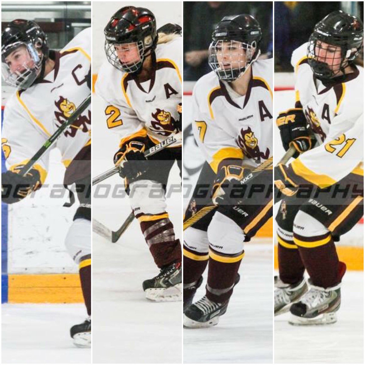 WomensHockeyASU's tweet photo. Announcing our 2017-2018 Captains: Co-Captains will be #5 McGinley &amp; #22 Galles. Alternates will be #7 England &amp; #21 Borges. https://t.co/bmxYTcdFZL