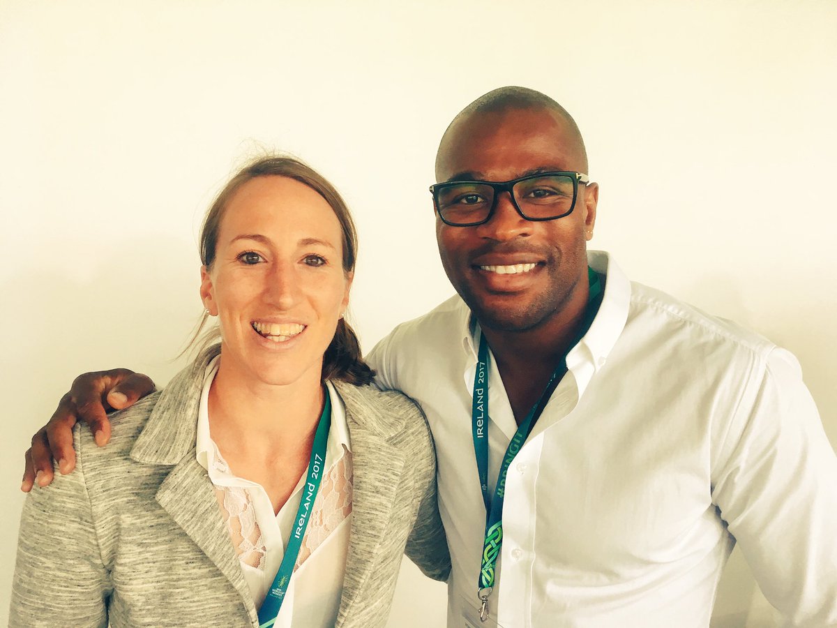 KatMerchant14's tweet photo. 2 wingers commentating on the #wrwc2017 on @5liveSport what could possibly go wrong? @ugomonye #scrumchat #justrunfast #wingers https://t.co/Il3e9aIzJl