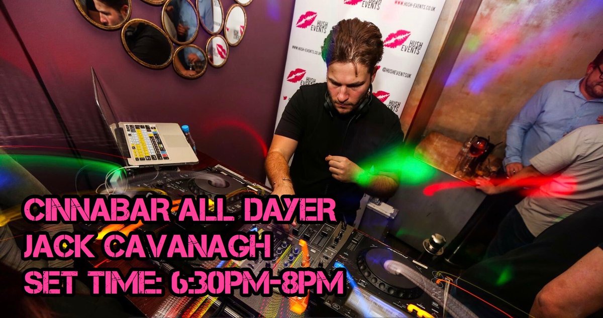 CinnabarHrtford's tweet image. Taking over from 6:30pm until 8pm shall be DJ @iamjackcav @HushEventsUk @ForePlayEvents @S0undSessions #CinnabarAllDayer 🎶