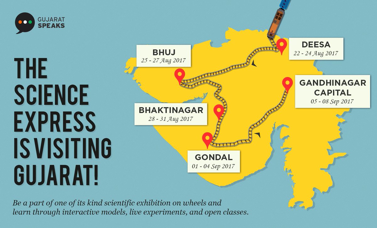 GujaratSpeaks's tweet photo. ગુજરાતના ભુજમાં પહોંચેલી સાયન્સ એક્ષ્પ્રેસની પ્રથમ દિવસે 17000 લોકોએ મુલાકાત લીધી. #ScienceExpress. #IamGujarat https://t.co/CVQvd9gSuO