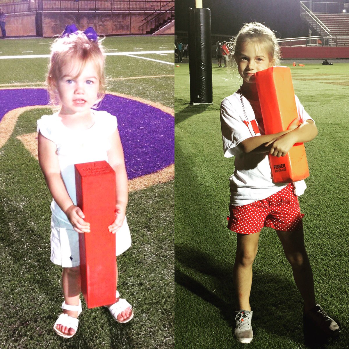 KristaLStewart's tweet photo. Different stadium, different colors, smaller pylon 😉, same #Middle. ❤️ #AK #CoachsKid #FieldRat https://t.co/nR4gAuqrXF