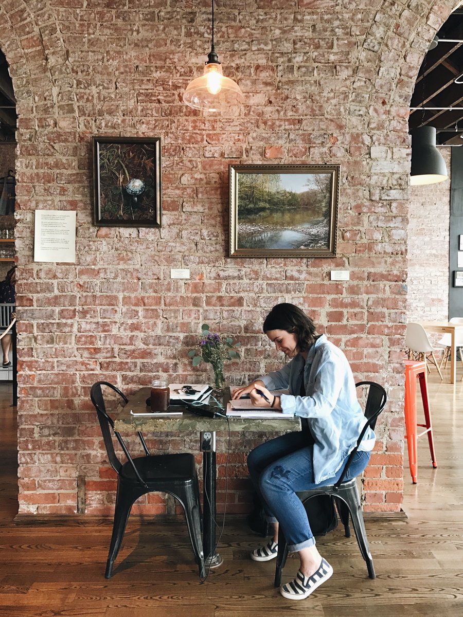 Neidhammer: providing fuel for your body and fuel for your device. Outlets under each table / #neidcoffee #indycoffee #studyarea #coldbrew