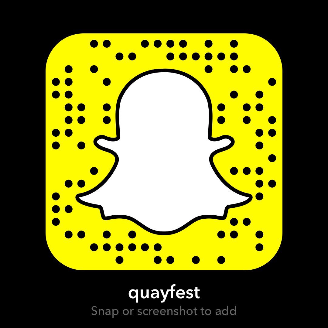 Add us on #SnapChat for all behind the scenes &amp; more of #QuayFest.
Keep sending you pics &amp; your story to become famous!!