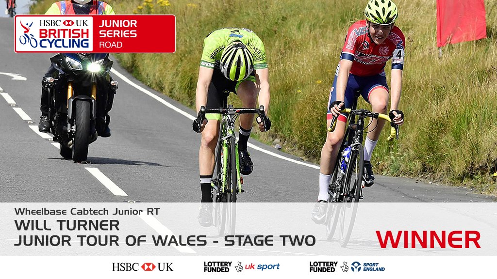 It was tight but Will Turner of <a href="/WheelbaseJDT/">Wheelbase CABTECH RT</a> pips Lewis Winfield of <a href="/VCLondres/">VC Londres</a> to the line in the Junior Tour of Wales 👊

#JuniorRoadSeries