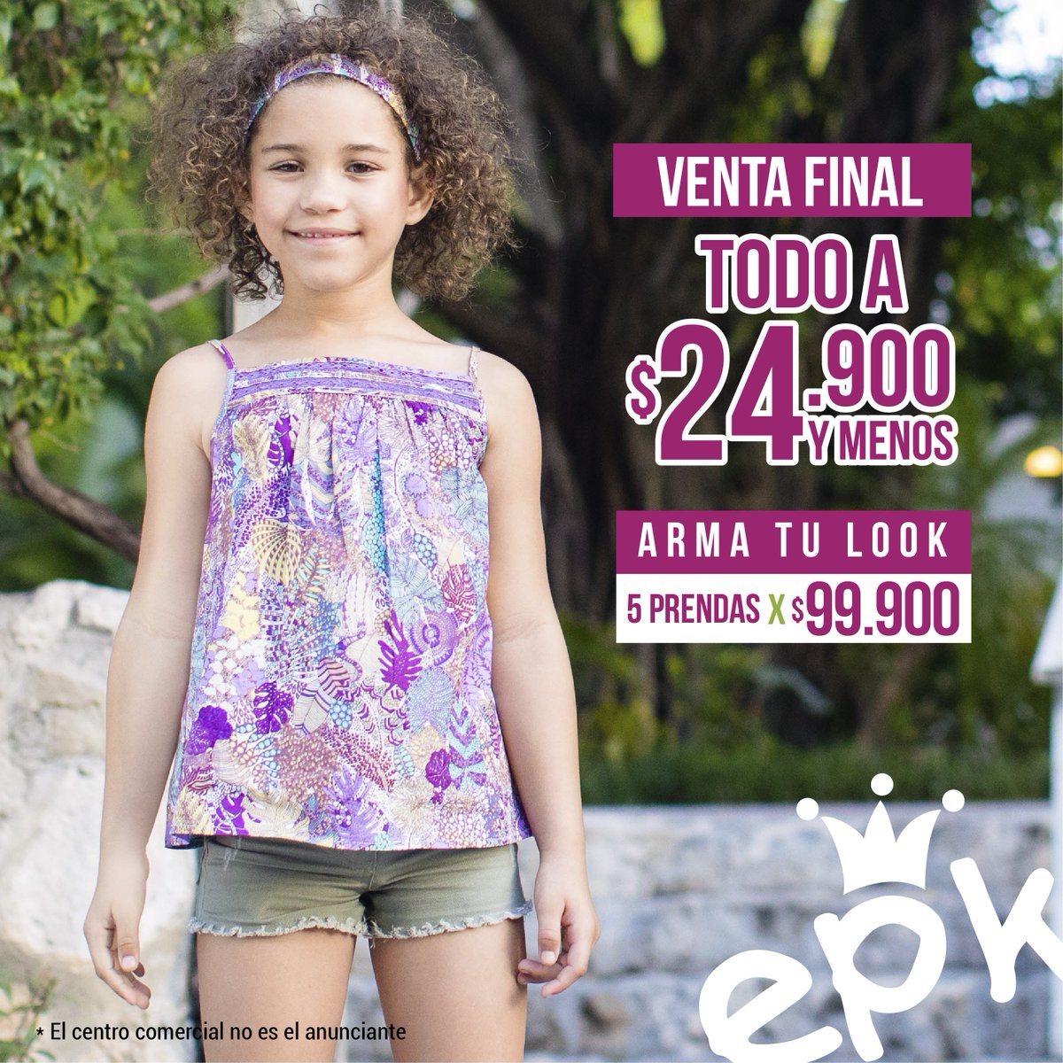 Chipichape's tweet photo. Nos encanta verte feliz, compra 5 prendas por $99.900 y lleva tu #LookEPK a un precio inigualable. Válido hasta el 28 de Agosto. Términos yC https://t.co/gITxrDLH0e