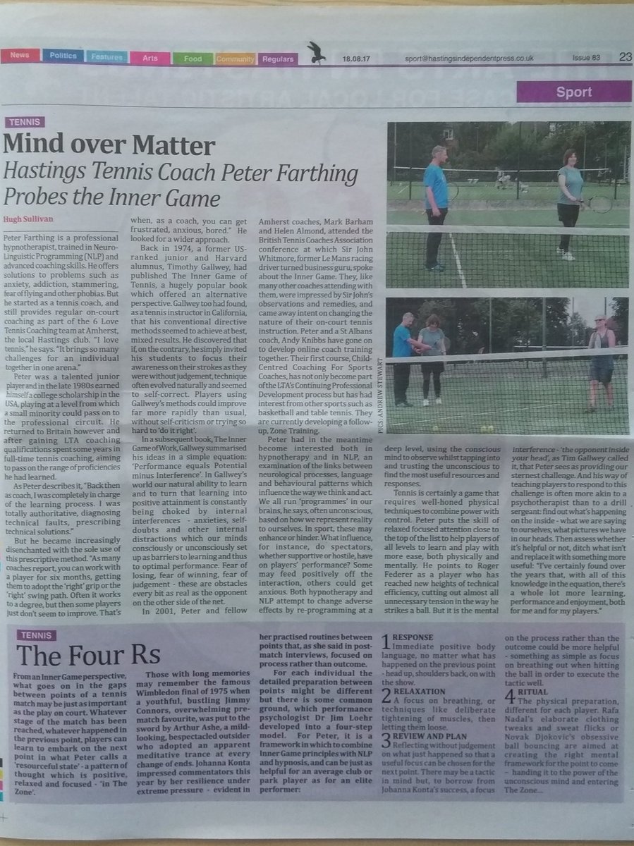 Pete_Farthing's tweet photo. #NLP #Hypnosis and #theinnergame got a mention in the Hastings Independent newspaper this week!

https://t.co/Zbj3dAnSIx https://t.co/iDGcAy9krq