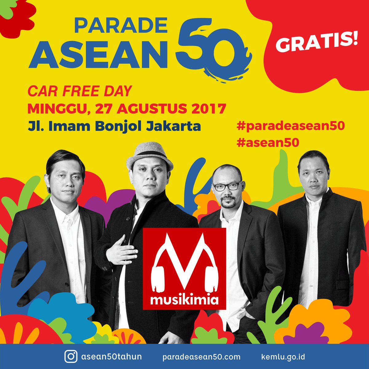 translatorbali's tweet photo. After the parade, you can cool  down, relax, and enjoy @musikimia performance at #ASEAN50parade stage today 😍. https://t.co/GkFNFDTggM
