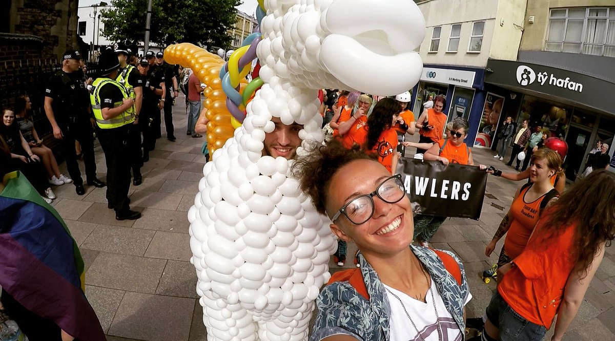KyomiMartyn's tweet photo. Video of the Cardiff Pride pararde is currently in production. The parade was AMAZING! #PrideCymru #CardiffPride #Pride2017 https://t.co/fwibkqBAyD