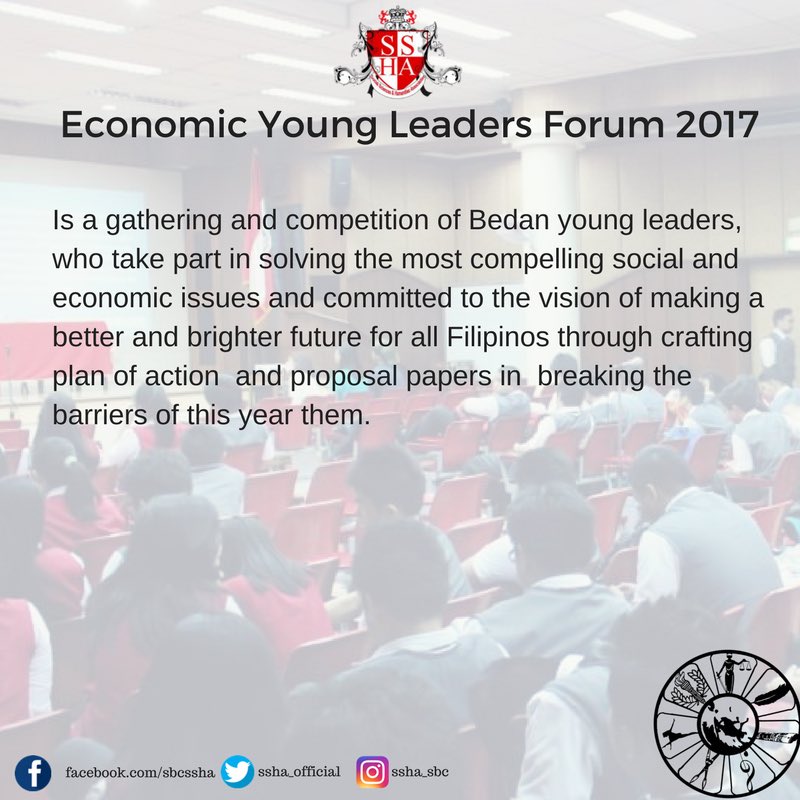 ssha_sbu's tweet photo. The 1st Economic Young Leaders Forum 2017  is now here in San Beda !!! Register and Join now !! #SSHAEndlessLeadership #BeyondSOC https://t.co/r5CYf1srVe