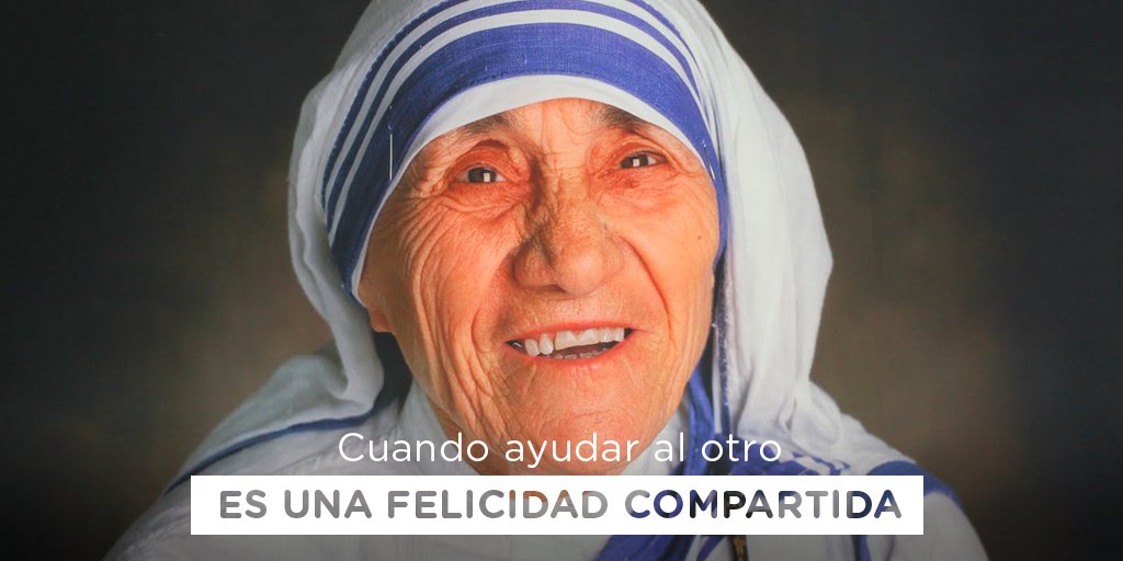 redcame's tweet photo. Hoy celebramos el Día Nacional de la Solidaridad por el nacimiento de la Madre Teresa de Calcuta quien inculcó la tarea de ayudar al otro. https://t.co/fV30GTJGkR