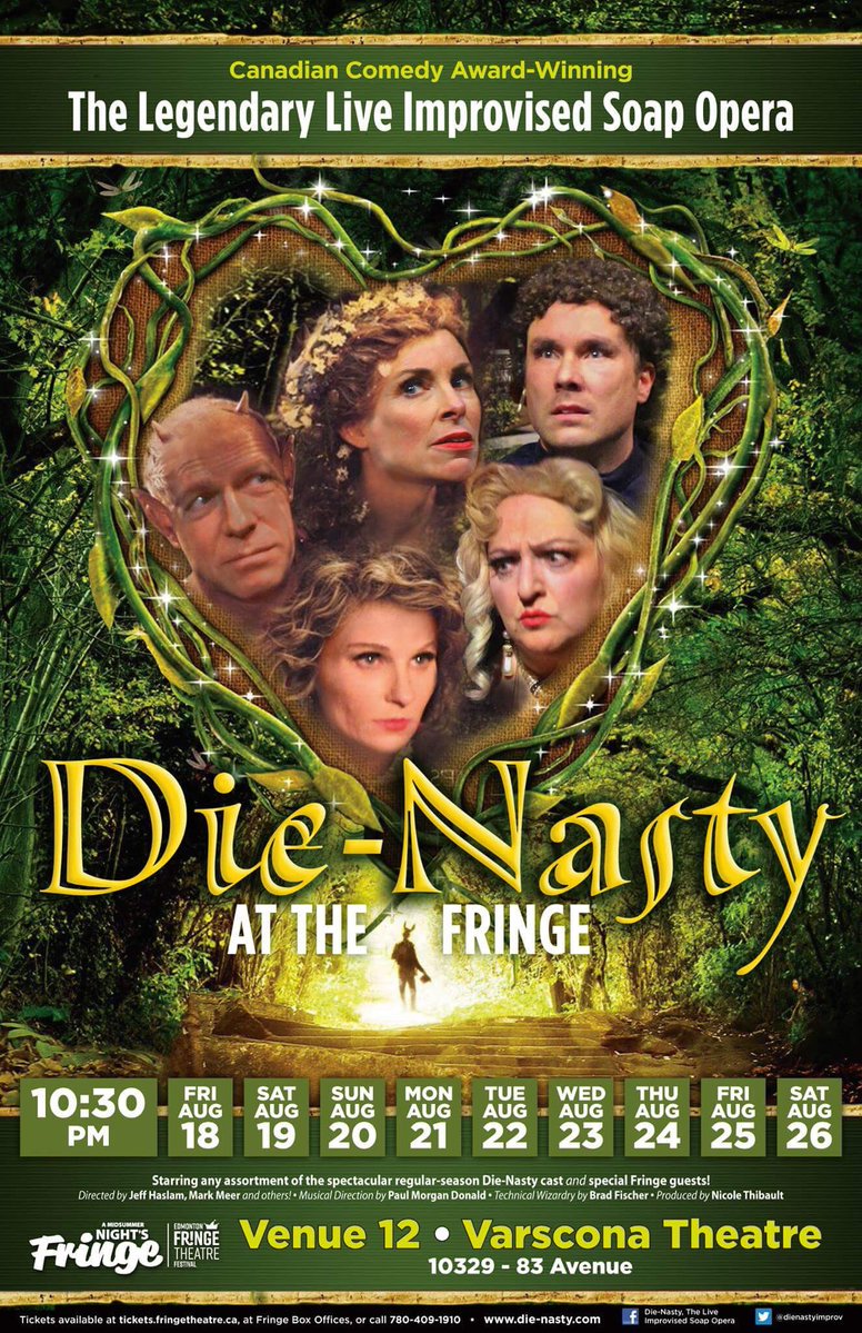 Mark_Meer's tweet photo. Thanks to all our @dienastyimprov Fringe guests: @ambercnash @TheKenHall @Siddiqs @dads_garage. Finale 10:30PM @VarsconaTheatre! #YEGFringe https://t.co/wpP81lG6Hw