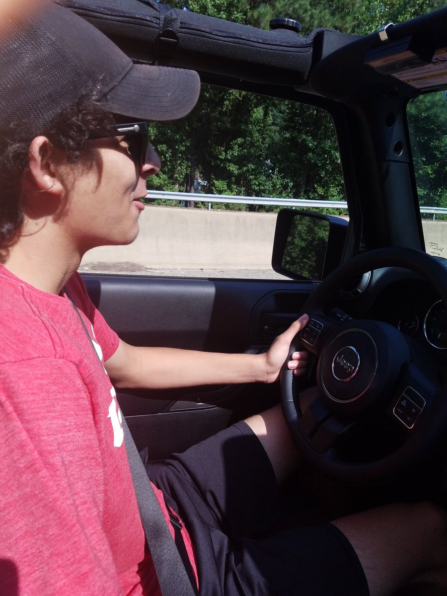 Polskator's tweet photo. My 16 yo trying to act cool and learn how to drive a stick at the same time. I'm trying to drink coffee between awkward shifting #0IIIIIII0 https://t.co/BXiL3OjfaB