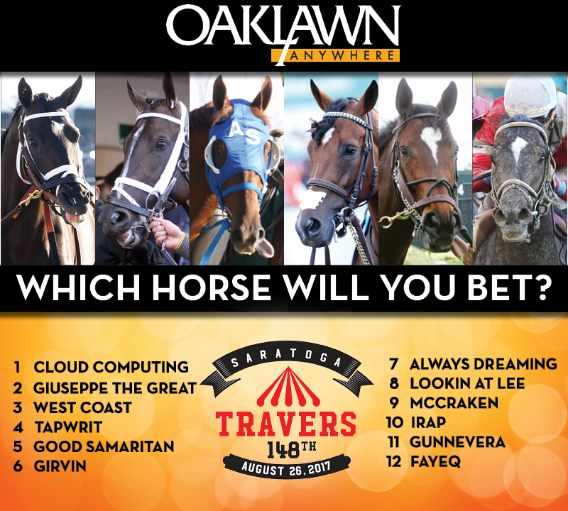 OaklawnAnywhere's tweet photo. Who will you bet in the Travers Stakes? https://t.co/CZpa1RQkaT