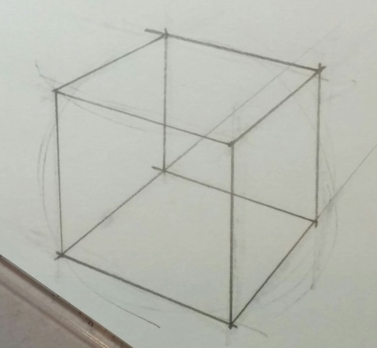 5分だけ描く 立方体の描き方など 5分だけ描く 立方体の描き方など